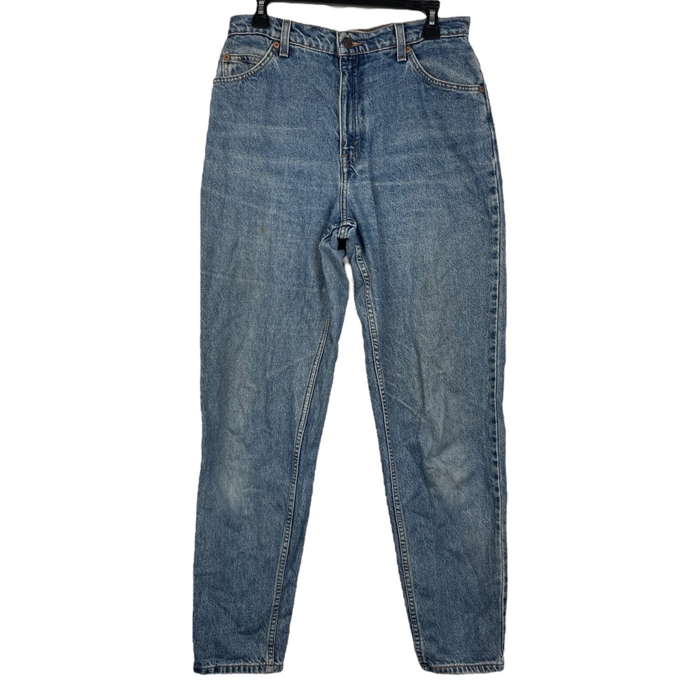 VTG Orange Tag Levis 951 Relaxed Tapered Womens‎ 12 Long Denim Blue Jeans *Read
